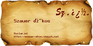Szauer Ákos névjegykártya